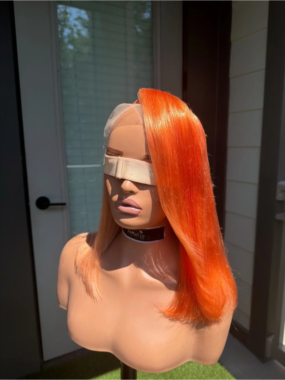 Orange Straight 14in 13x4 Lace Front Wig - Vibrant Orange Women's Human Hair